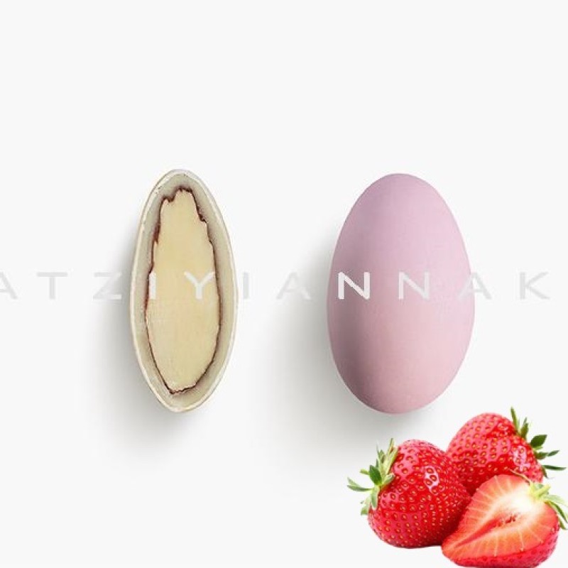 Κουφέτα Choco Almond Φράουλα Ροζ σε συσκευασία 1Kg