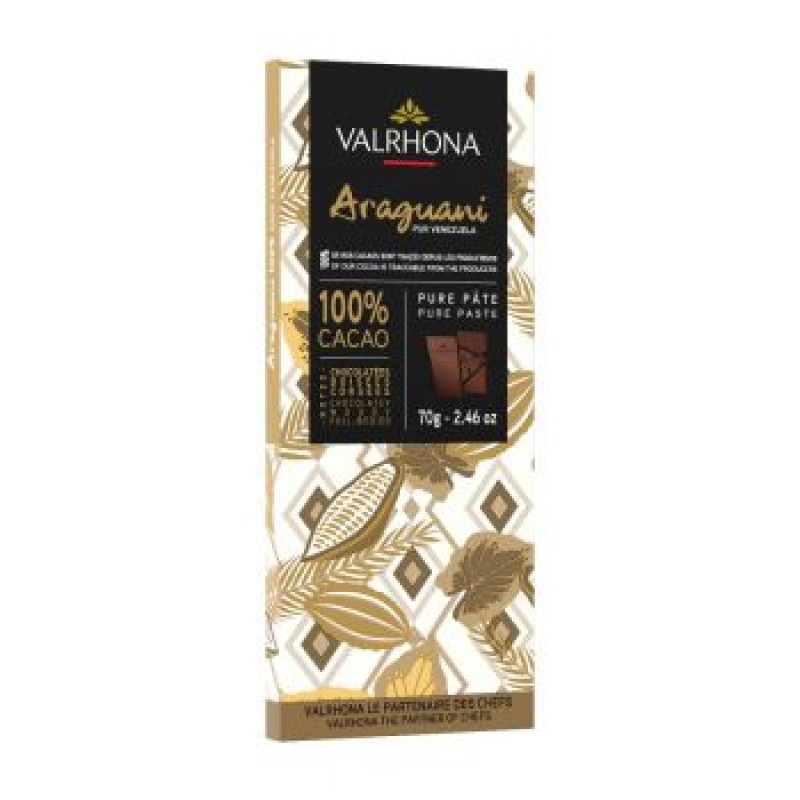 Valrhona Araguani Dark Chocolate 100% Cacao 70g