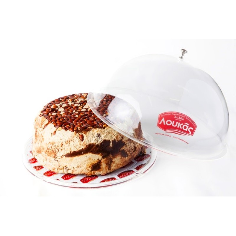 Χειροποίητος Χαλβάς Θεσσ/κης Αμύγδαλα με Σοκολάτα Κουβερτούρα 500γρ