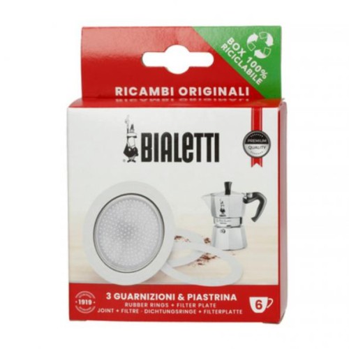 BIALETTI Moka 6φλ Σετ 3λαστιχα+1φιλτρο