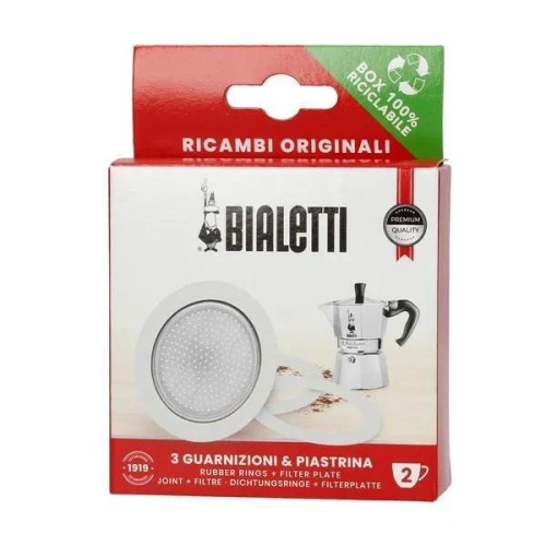 BIALETTI Moka 2φλ Σετ 3λαστιχα +1φιλτρο