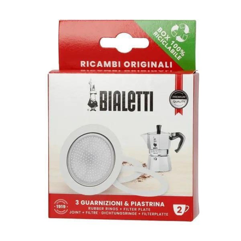 BIALETTI Moka 2φλ Σετ 3λαστιχα +1φιλτρο BIALETTI Moka 2φλ Σετ 3λαστιχα +1φιλτρο