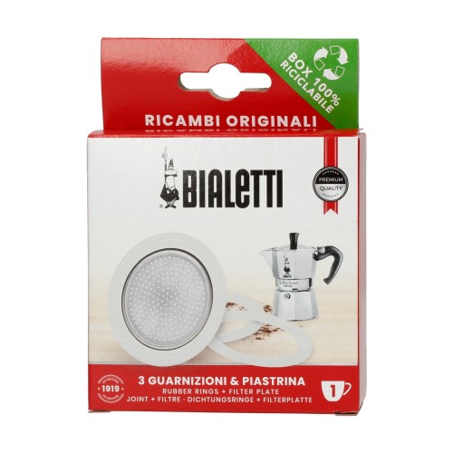 BIALETTI Moka 1φλ Σετ 3λαστιχα +1φιλτρο