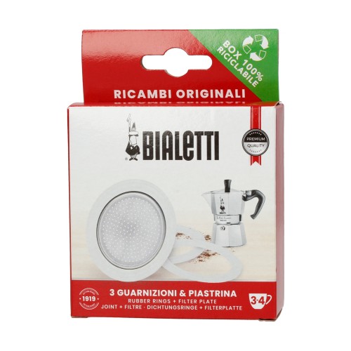 BIALETTI Moka 3/4φλ Σετ 3λαστιχα +1φιλτρο