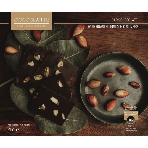 CioccolARTE Σοκολάτα Υγείας Με Φυστίκι Αιγίνης 90gr.