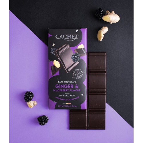 Cachet Σοκολάτα Bitter 57% με Βατόμουρο και Τζίντζερ 100gr Cachet Σοκολάτα Bitter 57% με Βατόμουρο και Τζίντζερ 100gr