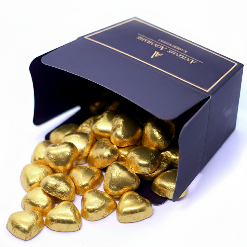 Καρδιές Πραλίνας Χρυσές 300γρ